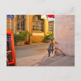 Cartão Postal Menu, Bicicleta, Shadow France fora de um restaura