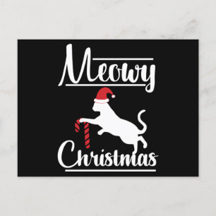 Cartão Postal Meowy Christmas