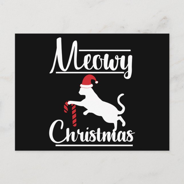 Cartão Postal Meowy Christmas (Frente)