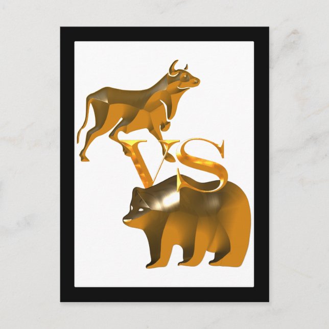 Cartão Postal Mercado Bull Vs Bear (Frente)