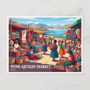 Cartão Postal Mercado de Artesanato Puno Peru
