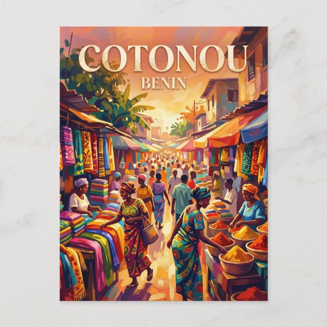 Cartão Postal Mercado de Cotonou Benim (Frente)