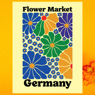 Cartão Postal Mercado de Flores Florais Jardim Prado Alemanha Mo