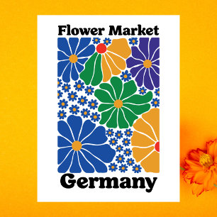 Cartão Postal Mercado de Flores Florais Jardim Prado Alemanha Mo
