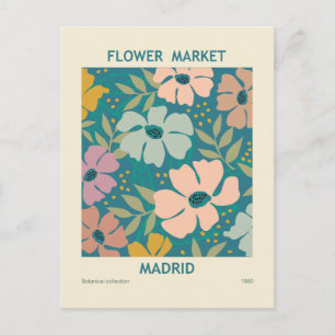 Cartão Postal Mercado de Flores Madrid Impressão