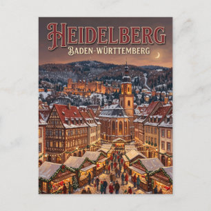Cartão Postal Mercado de Natal de Heidelberg Alemanha