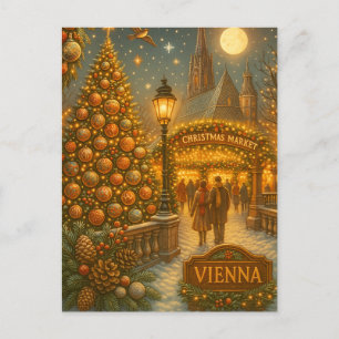 Cartão Postal Mercado de Natal de Viena Viagem de Férias Vinta