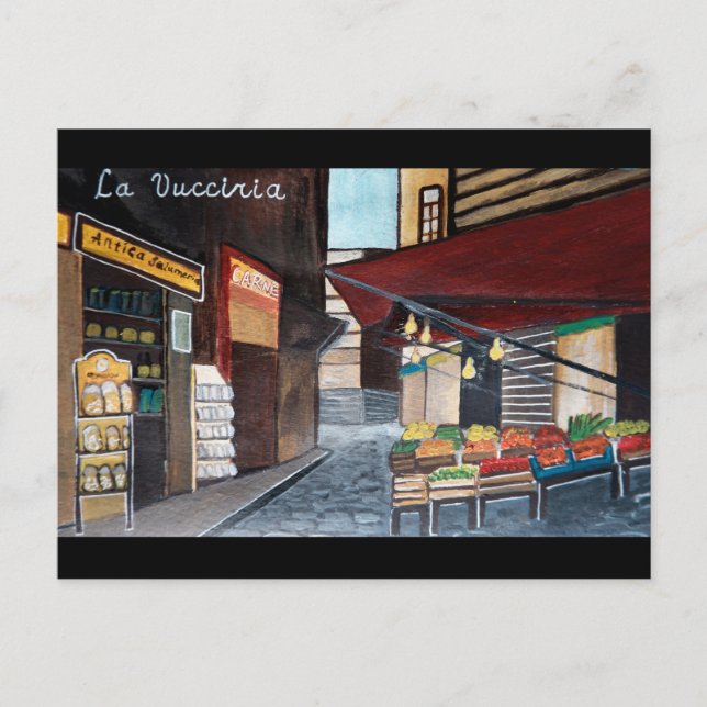 Cartão Postal Mercado de Palermo Vucciria Viagem da Itália (Frente)