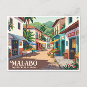 Cartão Postal Mercado de Rua de Malabo Guiné Equatorial