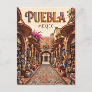 Cartão Postal Mercado El Parián Puebla México