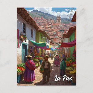 Cartão Postal Mercado em La Paz Bolivia Viagem