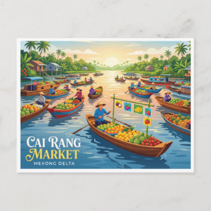 Cartão Postal Mercado Flutuante Cai Rang Can Tho Vietnã