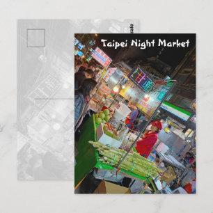 Cartão Postal Mercado Noturno de Taipei Cultura Taiwanesa Viagem