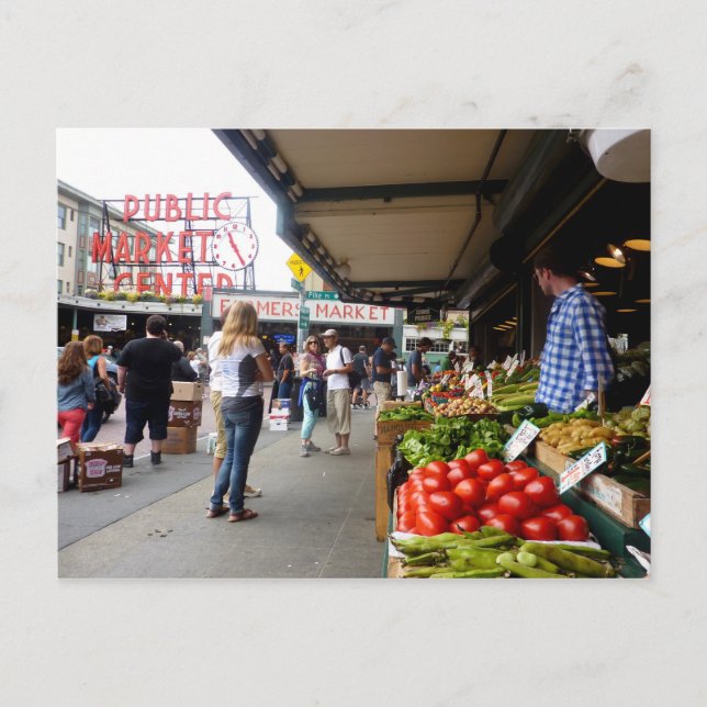 Cartão Postal Mercado Pike Place 1 (Frente)
