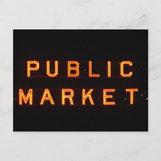 Cartão Postal Mercado Pike Place à noite