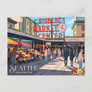 Cartão Postal Mercado Pike Place EUA