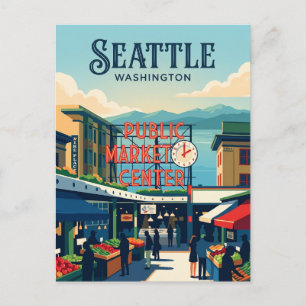 Cartão Postal Mercado Pike Place Washington