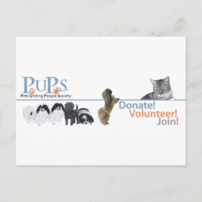 Cartão Postal Mercadoria do Logotipo da PUPs (Frente)