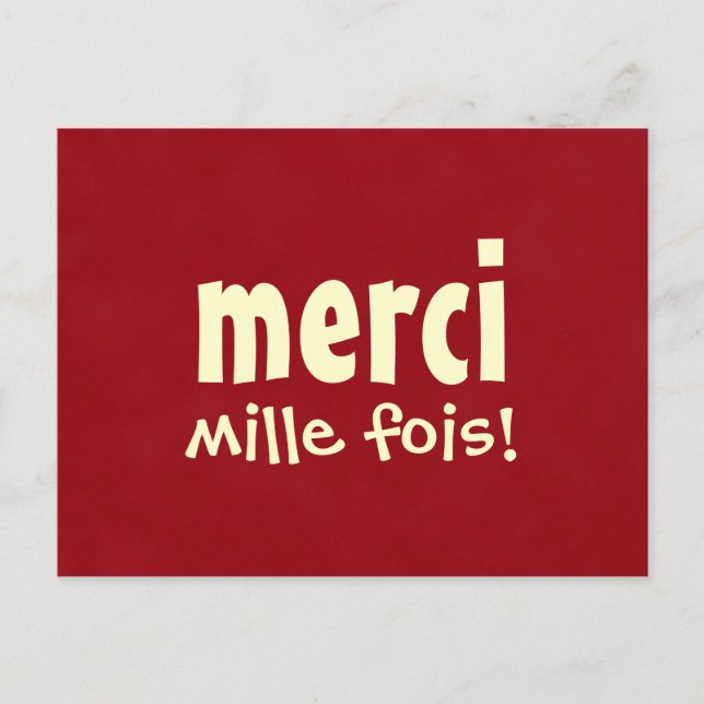 Cartão postal MERCI MILLE FOIS (Frente)