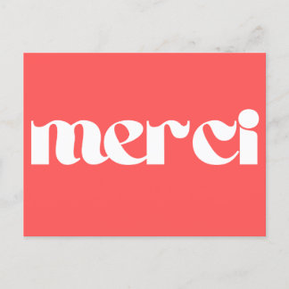 Cartão Postal Merci, obrigado em francês 