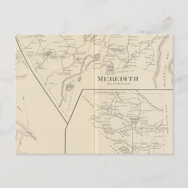 Cartão Postal Meredith, aldeia Meredith (Frente)