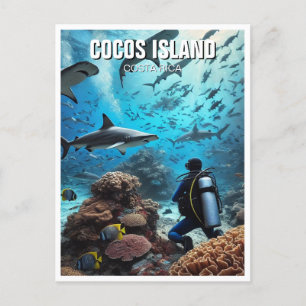 Cartão Postal Mergulhador da Ilha do Coco