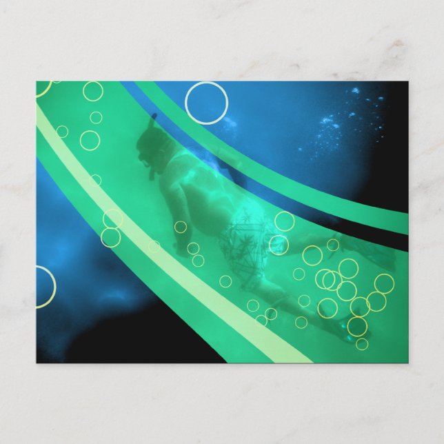 Cartão Postal mergulhador retromarinho (Frente)