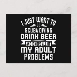 Cartão Postal Mergulho - Eu Só Quero Ir Mergulhar Scuba