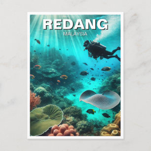 Cartão Postal Mergulho Scuba na Malásia