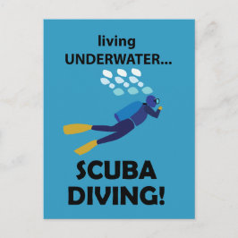 Cartão Postal Mergulho Scuba Vivendo Submarino Scuba