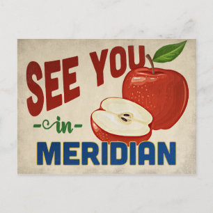 Cartão Postal Meridian Idaho Apple - Viagens vintage