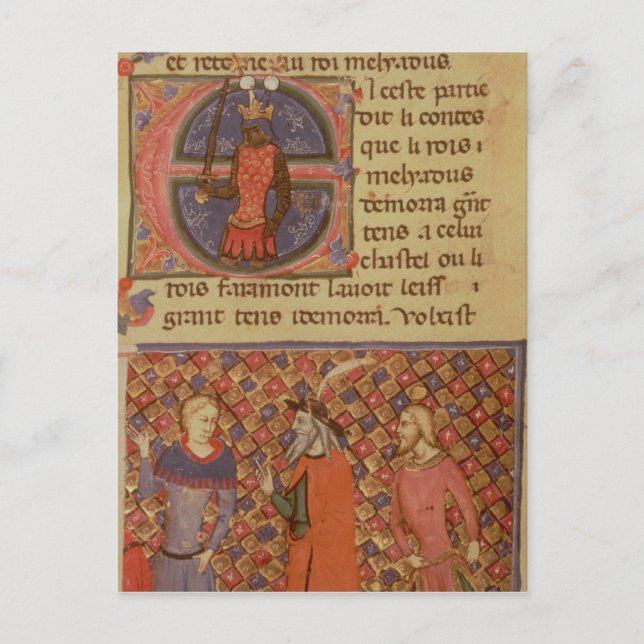 Cartão Postal Merlin tutoring Arthur (Frente)