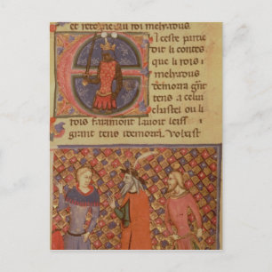 Cartão Postal Merlin tutoring Arthur