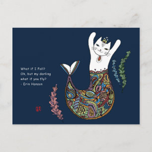 Cartão Postal Mermaid cat