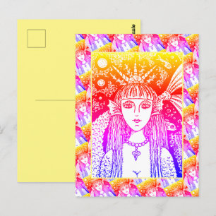 CARTÃO POSTAL MERMAID, FANTASIA DO MAR NEGRO SANTASIA WHIMSY POS