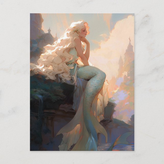 Cartão Postal Mermaid Fantasy Art (Frente)