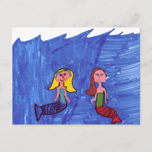 Cartão Postal Mermaid Pals (Frente)
