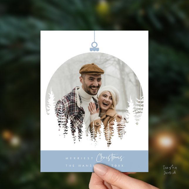 Cartão Postal Merriest Christmas Family Photo, Pine Tree Layover (Merriest Christmas Family Photo, Pine Tree Layover Postcard)