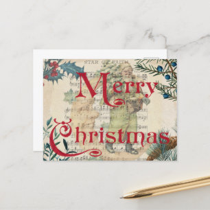 CARTÃO POSTAL MERRY CHRISTMAS
