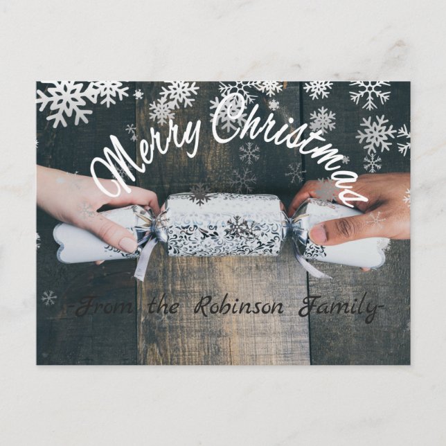 Cartão Postal Merry Christmas From the Custom Name Postcards (Frente)