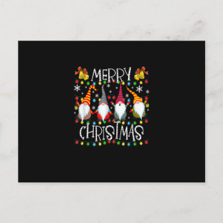 Cartão Postal Merry Christmas Gnome Matching Family Party Pajama