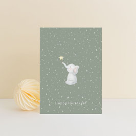 Cartão Postal Merry Christmas Happy Holidays Elephant Card