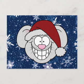 Cartão Postal Merry Christmas Santa Mouse Screwball Graphics