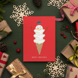 Cartão Postal MERRY CHRISTMAS Snowman Sorvete Cone<br><div class="desc">MERRY CHRISTMAS Snowman Sorvete Cone</div>