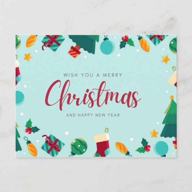 Cartão Postal Merry Christmas Whishing postcards (Frente)