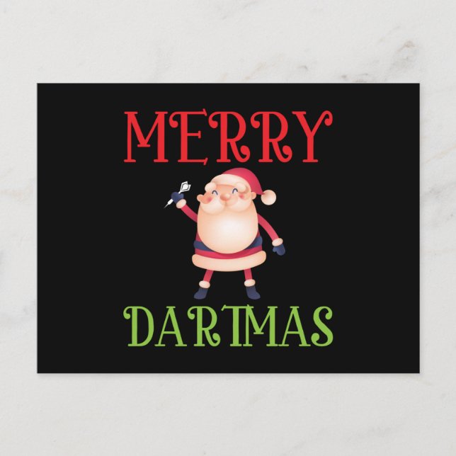 Cartão Postal Merry Dartmas - Merry Christmas Dart (Frente)