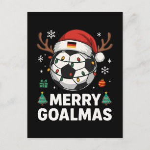 Cartão Postal Merry Goalmas - Futebol Natalino Divertido