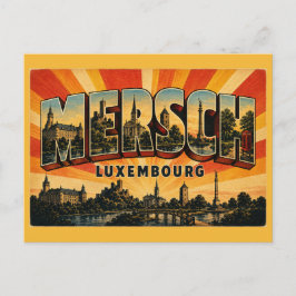 Cartão Postal Mersch Luxemburgo Coração Histórico do Vale