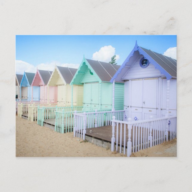 Cartão Postal Mersea Island Beach Huts (Frente)
