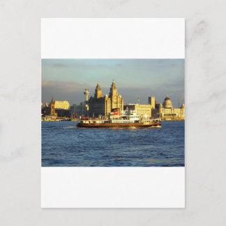 Cartão Postal Mersey Ferry e Liverpool Waterfront